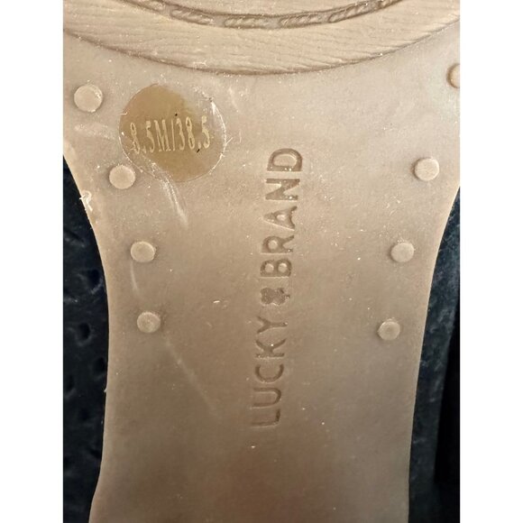 Lucky Brand Livey Bootie‎ black block heel leather 90s Y2K sz 8.5 - Picture 6 of 7